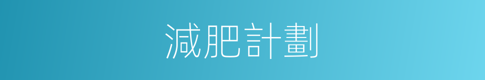 減肥計劃的同義詞