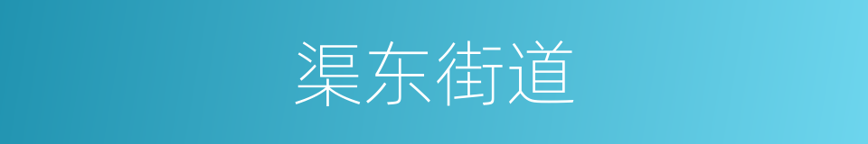 渠东街道的同义词