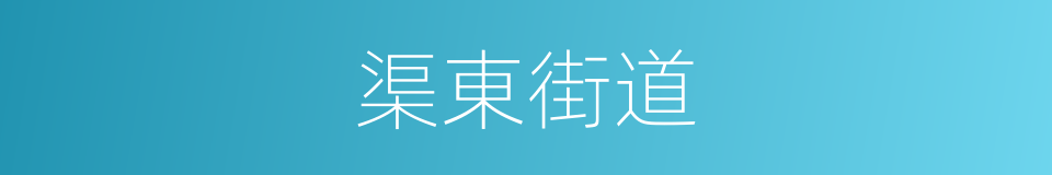渠東街道的同義詞
