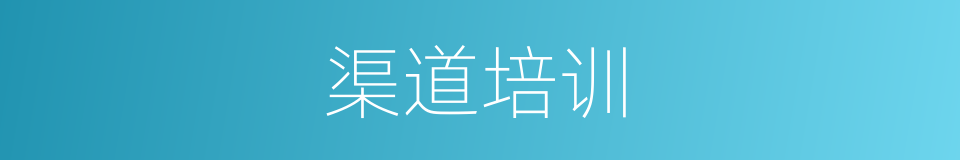 渠道培训的同义词