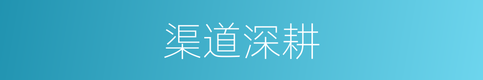 渠道深耕的同义词