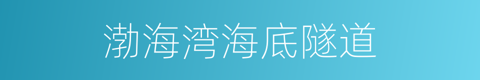 渤海湾海底隧道的同义词