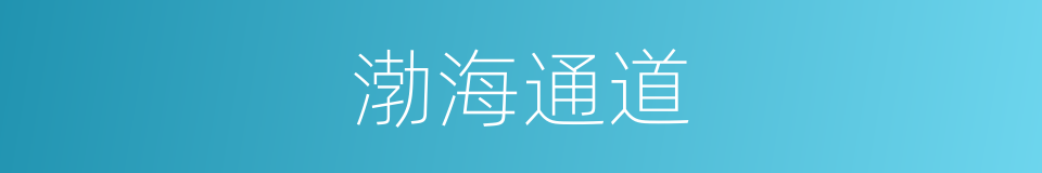 渤海通道的同义词