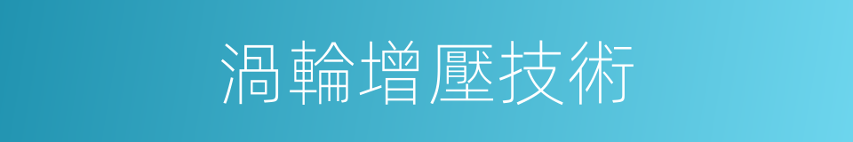 渦輪增壓技術的同義詞