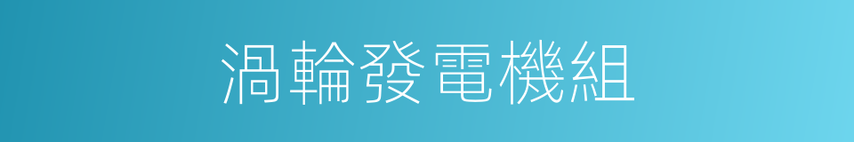渦輪發電機組的同義詞