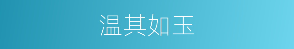 温其如玉的同义词
