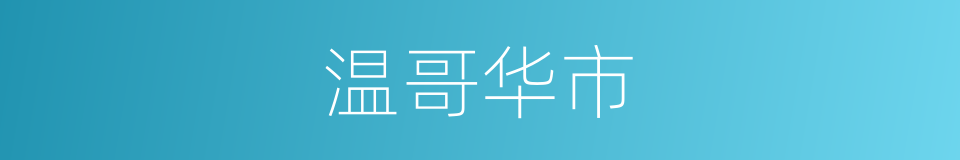 温哥华市的同义词