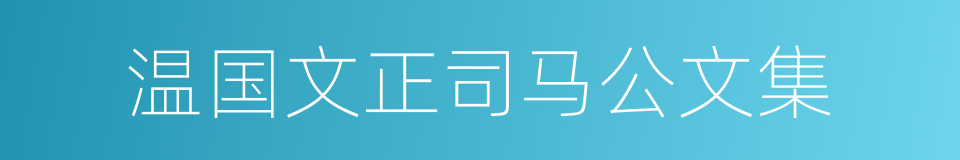 温国文正司马公文集的同义词