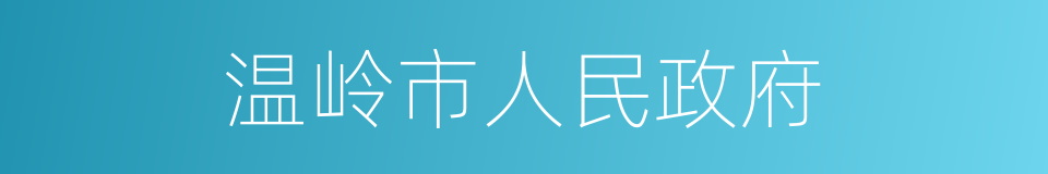 温岭市人民政府的同义词