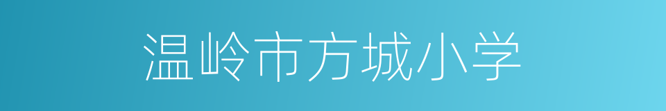 温岭市方城小学的同义词