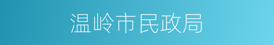 温岭市民政局的同义词