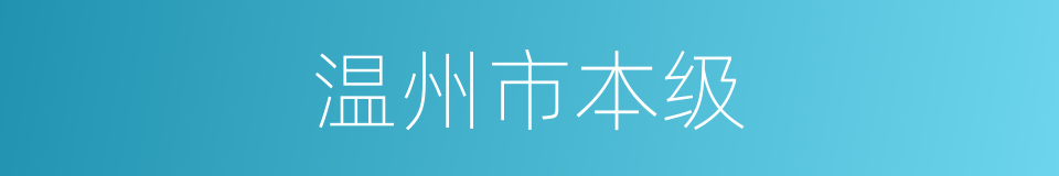 温州市本级的同义词