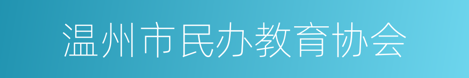 温州市民办教育协会的同义词