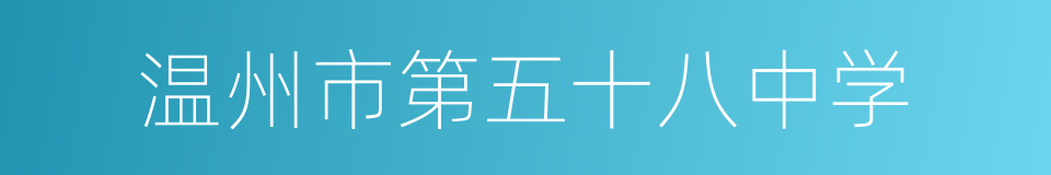 温州市第五十八中学的同义词