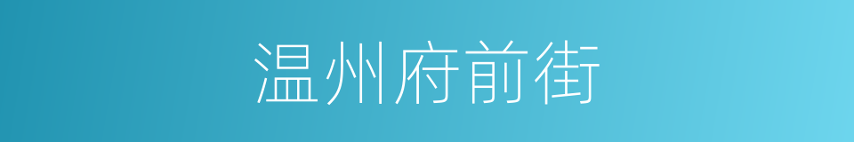 温州府前街的同义词