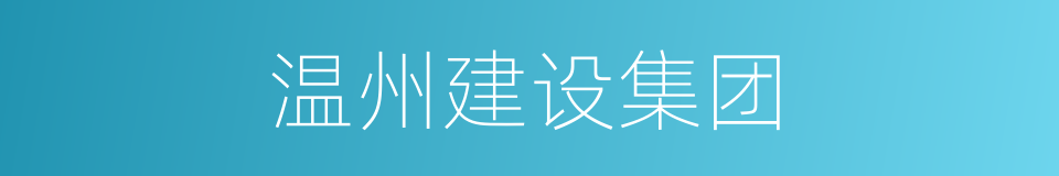 温州建设集团的同义词