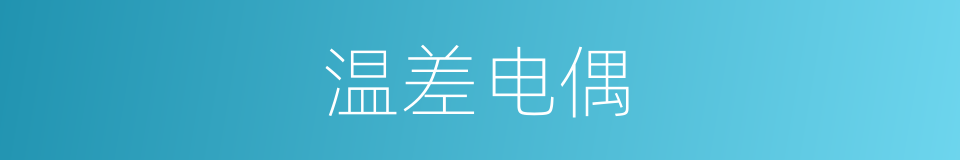 温差电偶的同义词