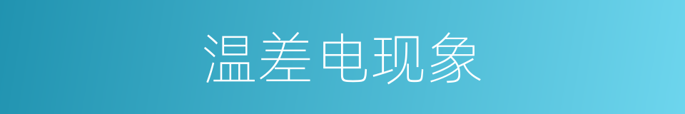 温差电现象的同义词