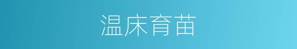 温床育苗的同义词