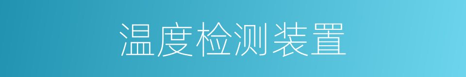 温度检测装置的同义词