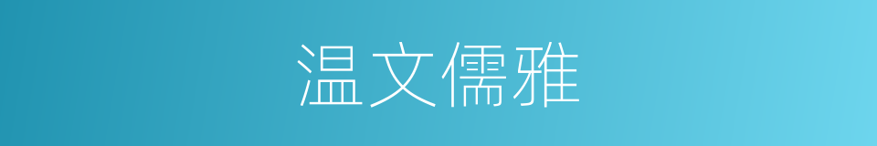 温文儒雅的意思