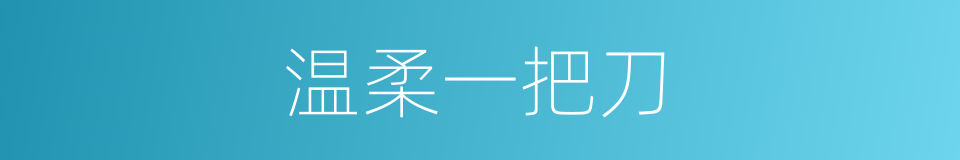 温柔一把刀的同义词