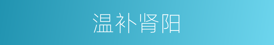 温补肾阳的同义词