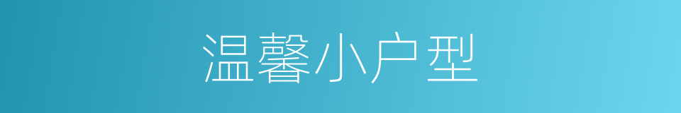 温馨小户型的同义词