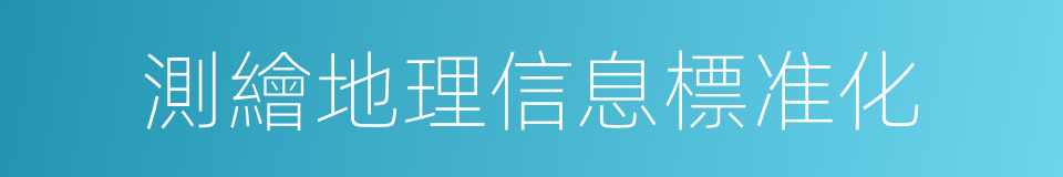 測繪地理信息標准化的同義詞