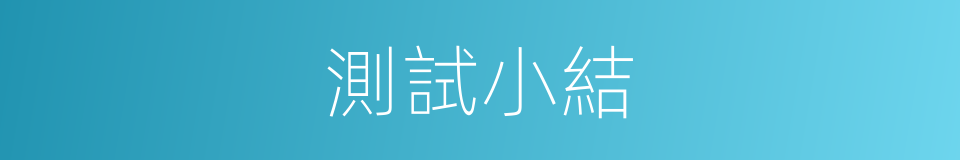 測試小結的同義詞