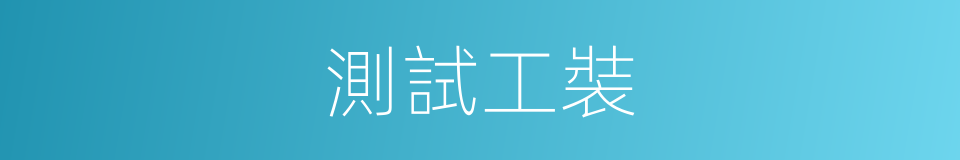 測試工裝的同義詞
