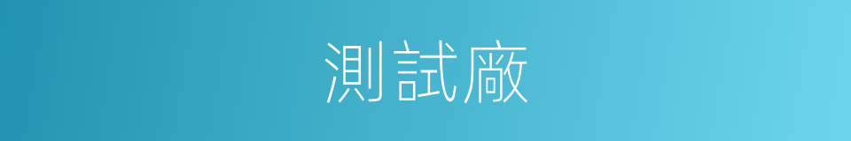 測試廠的同義詞
