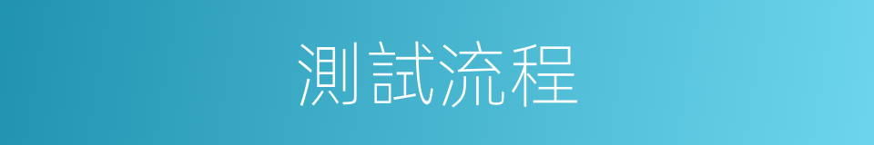 測試流程的同義詞