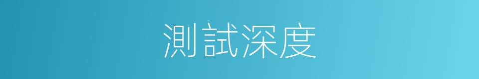 測試深度的同義詞