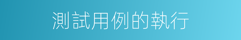 測試用例的執行的同義詞