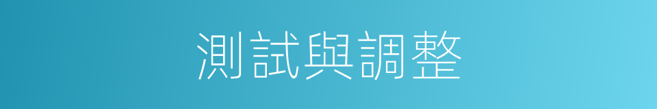測試與調整的同義詞