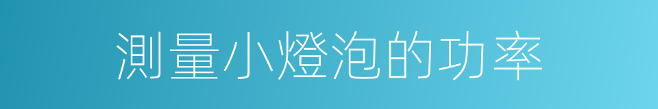 測量小燈泡的功率的同義詞