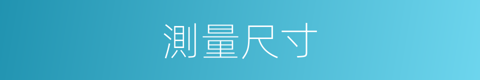 測量尺寸的同義詞