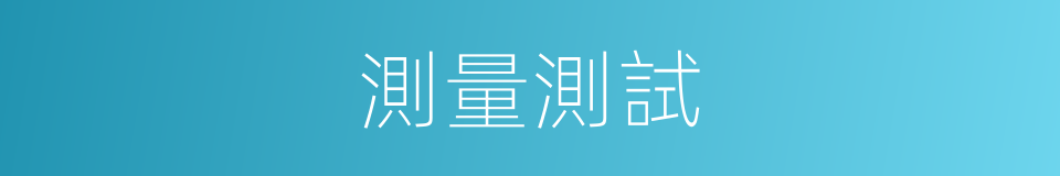 測量測試的同義詞