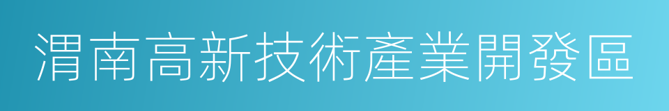 渭南高新技術產業開發區的同義詞