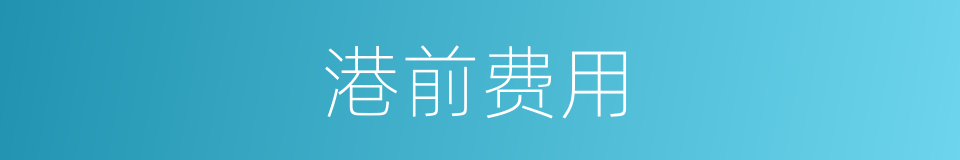 港前费用的同义词