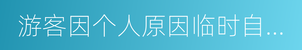 游客因个人原因临时自愿放弃游览的同义词