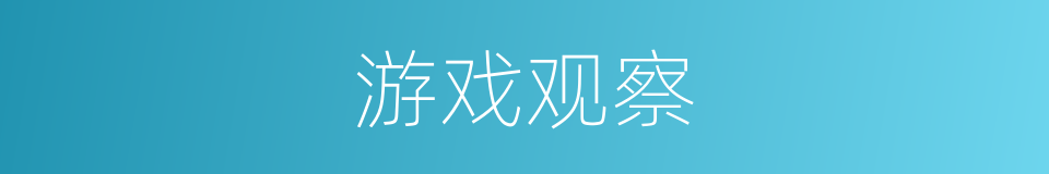 游戏观察的同义词