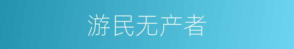 游民无产者的同义词