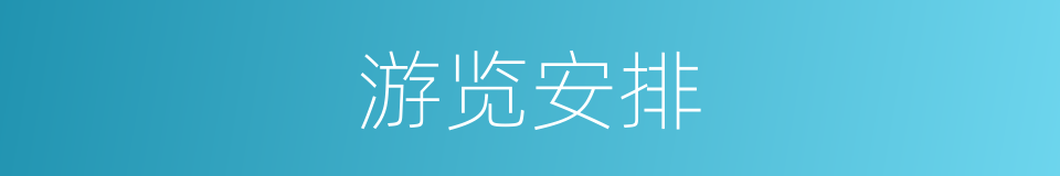 游览安排的同义词