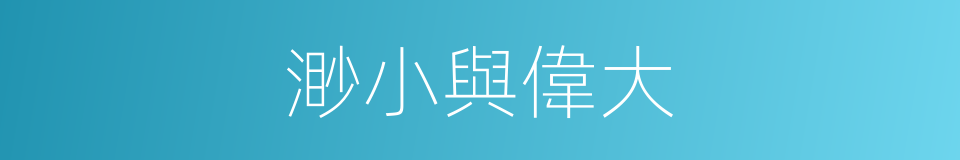 渺小與偉大的同義詞