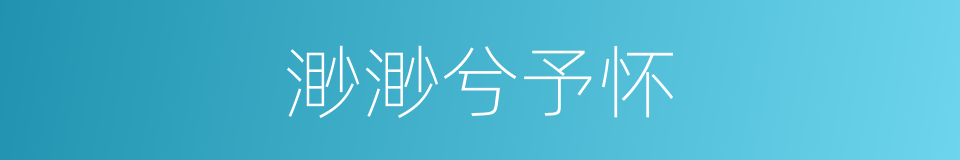 渺渺兮予怀的同义词