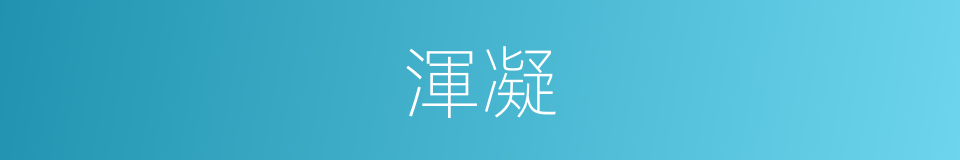 渾凝的意思