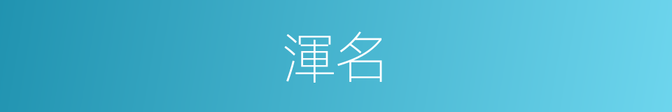 渾名的意思