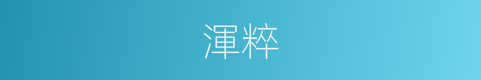 渾粹的意思